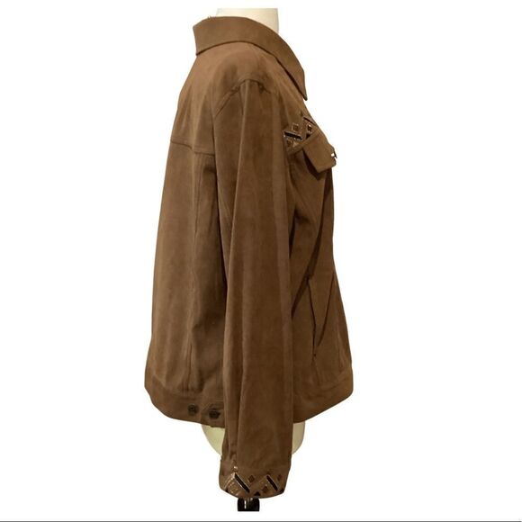 VINTAGE BOB MACKIE Brown
Western Button Down Shirt Jacket Brown Faux Suede L - Picture 2 of 14